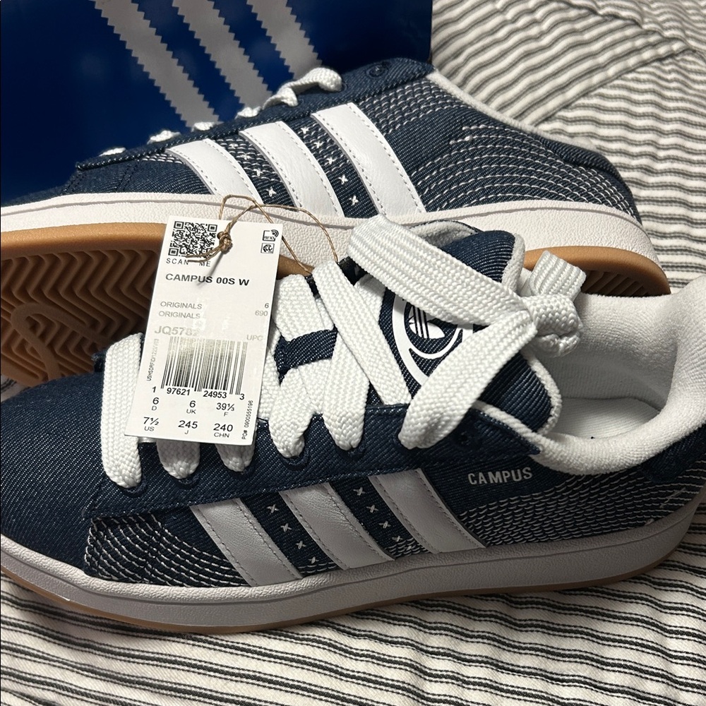 Adidas Campus 00s W Denim and White Sneakers